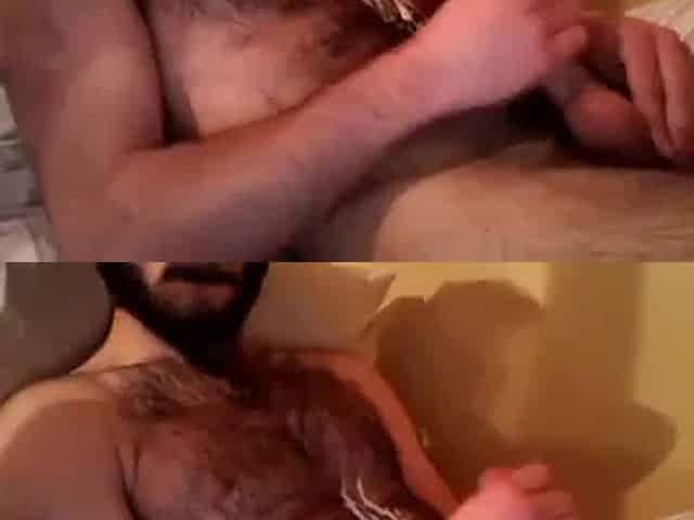 Hairy Stud Shoots Cum All Over Himself