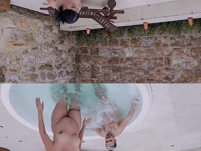 Horny Pregnant Colombian Agrees to Fuck in Outdoor Pool, We Almost Get Discovered