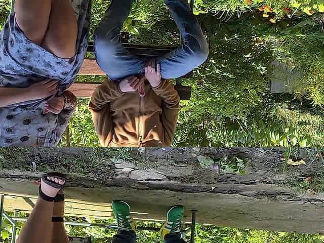 Sexy stepmom gets my cum outdoors