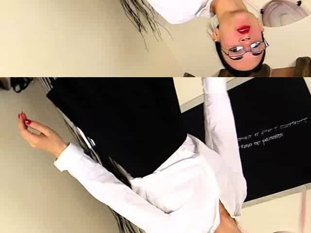Theacher in nylons strapon JOI fantasy
