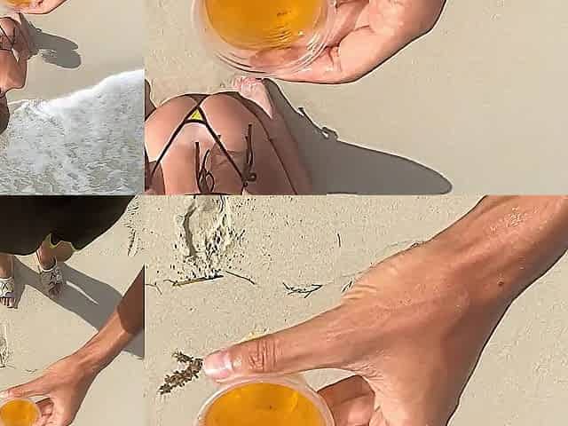Outdoor Climax Fest: Public Beach Screw and Void urine Play