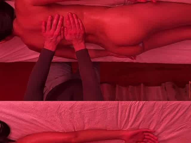 Petite Asian Goddess Gets Full Body Massage in Red Light