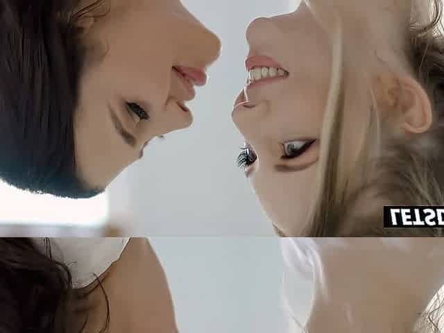 Tiny Blond Buries Her Face in Moist Vagina During Sexy three-Way