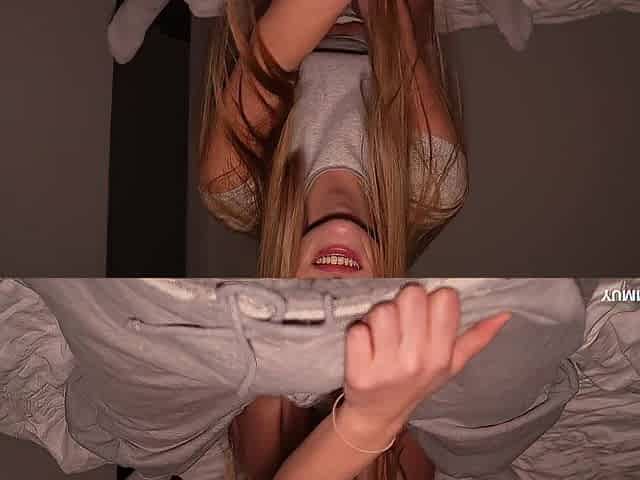 Breathtaking Golden-haired Puts Cock rubber On With Throat Then Supplicates For Creampie