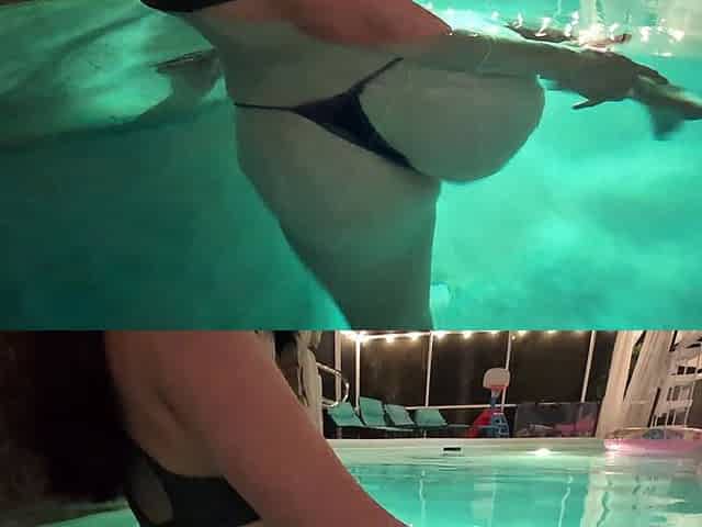 Orgasm in the Pool at Night