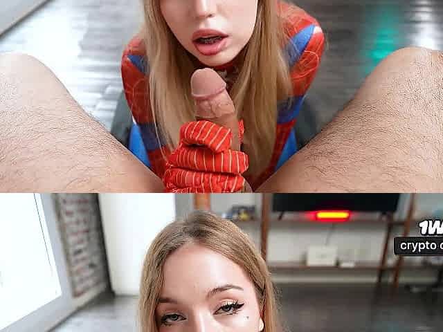 Spider Angel In Suit Spins Web With Her Massive Butt