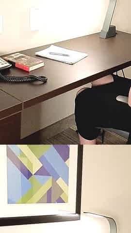 Teacher Lets Her Long Red Hair Down for Rough Hair Pulling Fuck Bent Over Desk