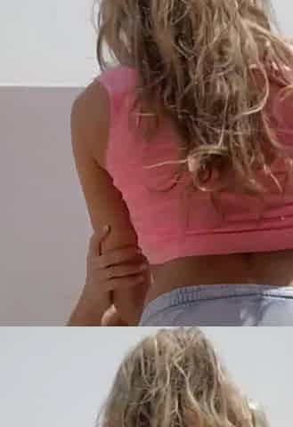 Handing laundry and licking pussy