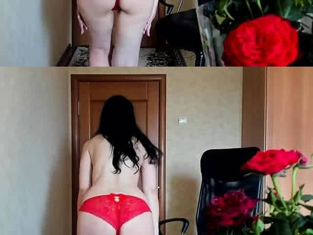 Big-Bodied Brunette MILF's Striptease and Masturbation