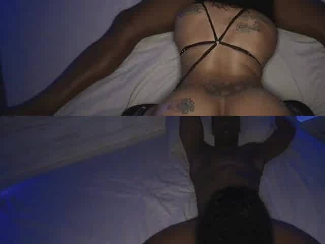 Hawt ebony floozy getting snatch pounded and banged