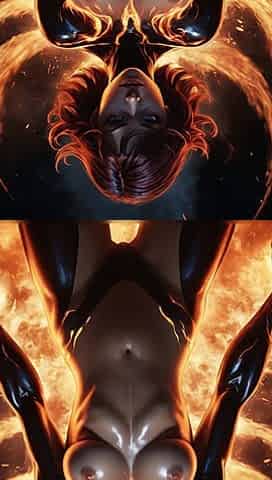 Lustrender Magma Phoenix Duality Fantasy Ai Art Slideshow