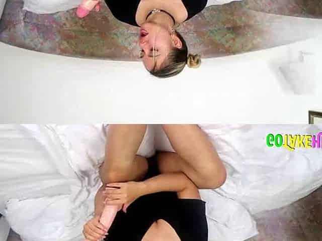 Tight Teen Pussy Tries Huge Dildo For First Time Solo