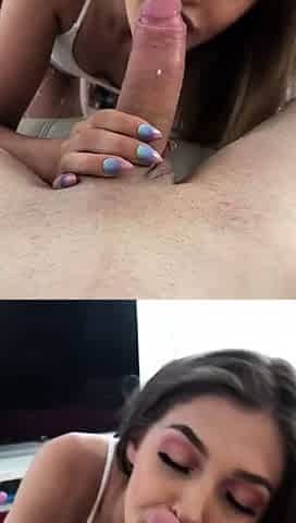 Amateur blonde teen sucks dick in hot pov blowjob sex tape