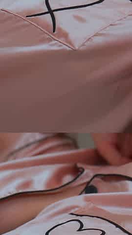 Spicy MILF's Morning in Satin Pajamas.
