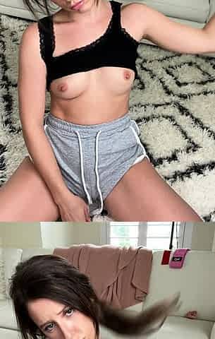 Small titted brunette amateur anal nailed at home