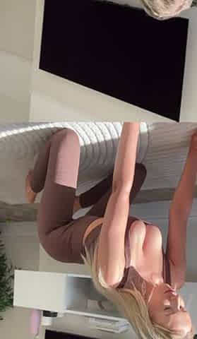 8TEEN year old golden-haired YOGA instructor stretches for u!!