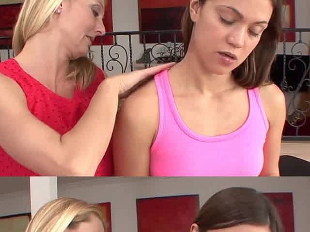 Brenda James and Mandy More in steamy lesbian action