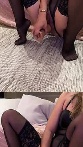 That Large Vibrator Made my Twat Squirt in Ebony Nylons