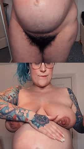 Rubbing Lotion Into 38 Week Pregnant Bump & Big Tits
