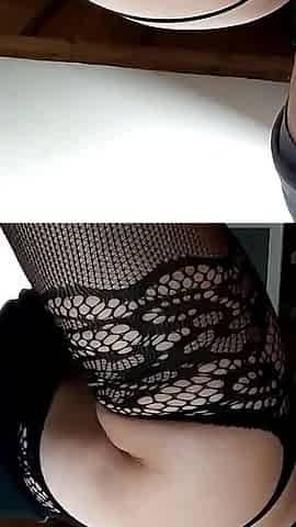Sexy MILF Marie in Mesh Stockings Takes Doggystyle Creampie