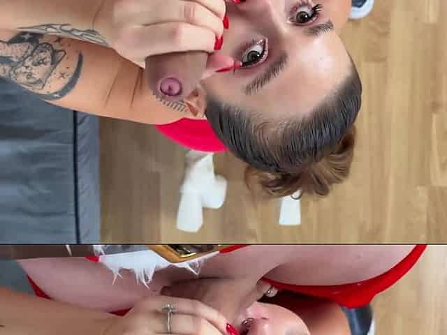 Thick babe's wish comes true, as Santa puts his big cock in all her holes POV