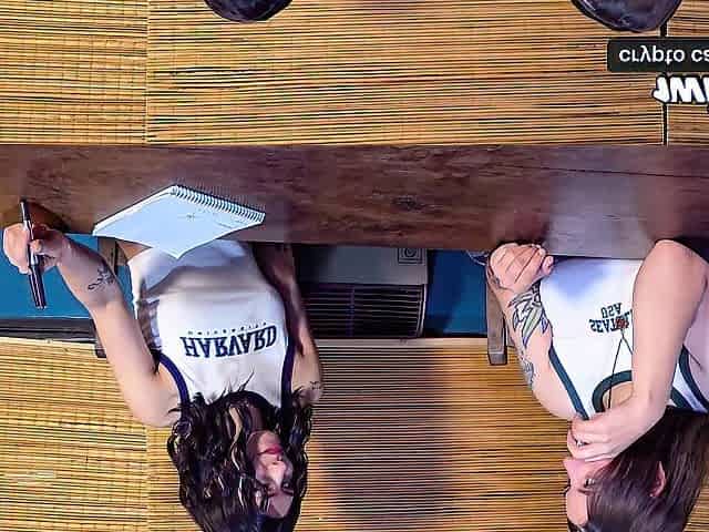 We came to study at our college classmate's, and we ended up fighting over his biggest dick
