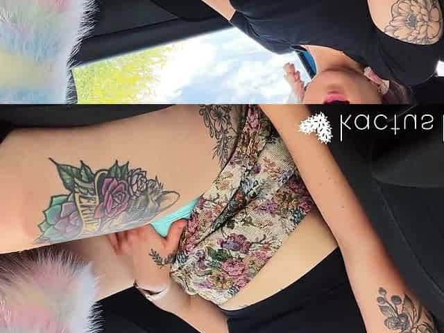 kute hirsute beauty with petite boobs orgasms in her car