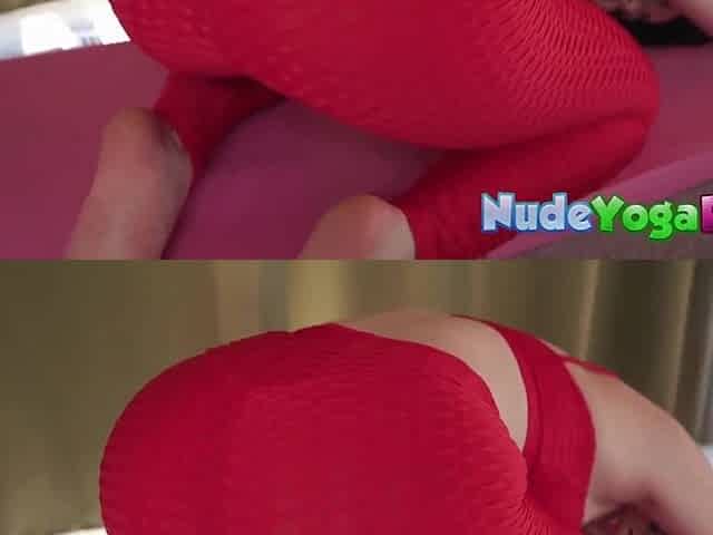 Hawt Curvy Violet Voss Perform Naked Yoga and Masturbation