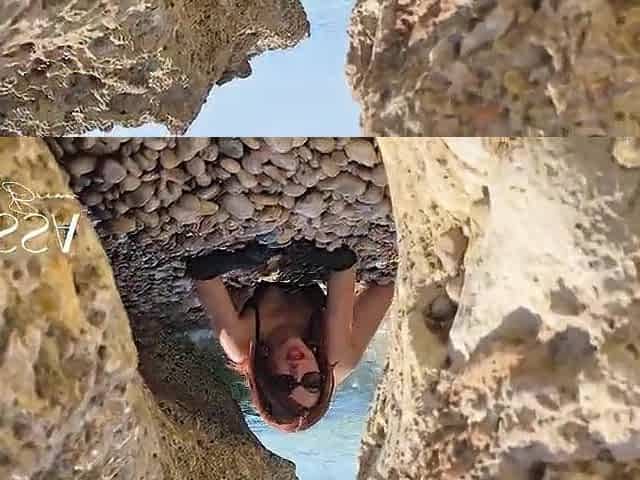 Redhead gets screwed on a public beach by her photographer whilst people see around
