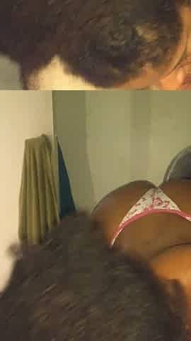 18-yr old black Brazilian teen worships my big cock