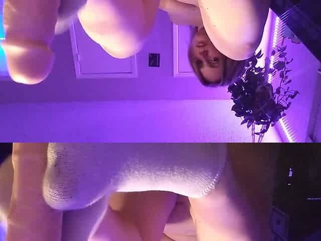 big beautiful woman sucks and strokes wang with hands and white socks