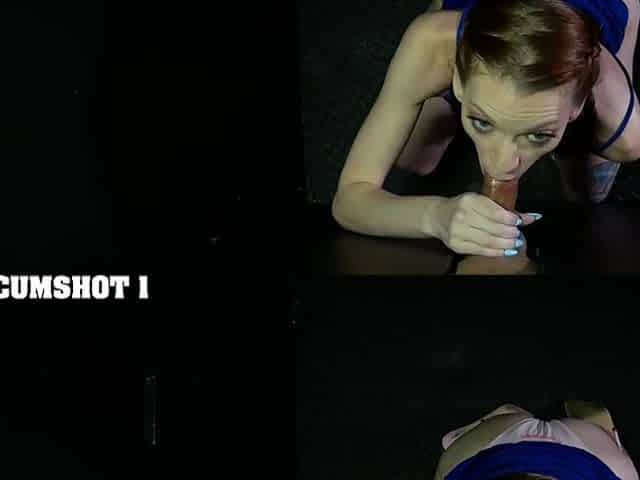 Skinny babe Erin Everheart gets fucked through gloryhole