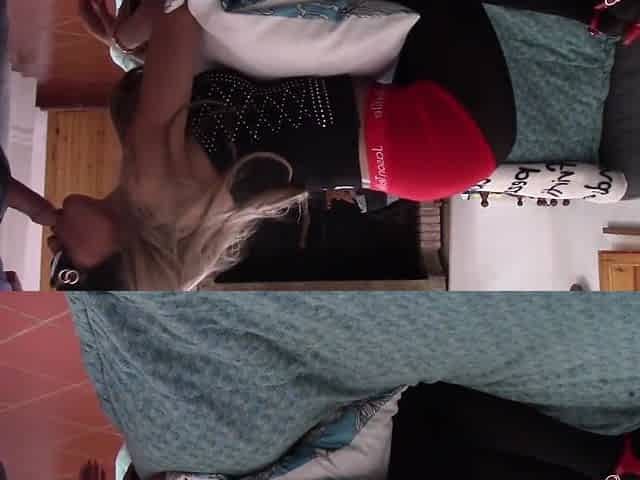 Blonde Milf In Pantyhose And Heels Gives A Blowjob And Swallows
