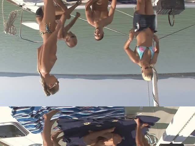 Kinky sex games on the private boat with two adorable pornstars
