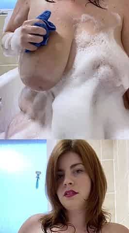 Redhead BBW with Big Boobs Blowjob Tittyjob Facial