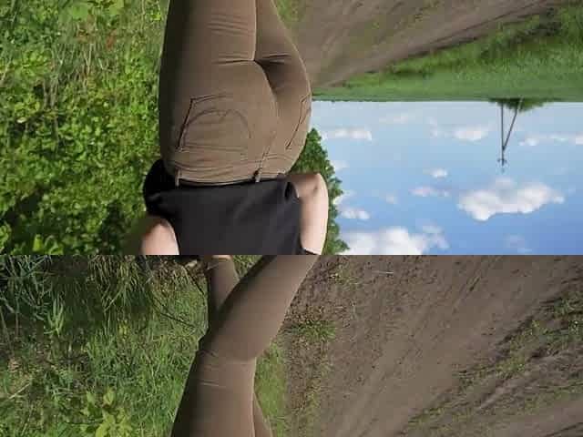 Gal Walking Booty Fetish Visible Panty Line