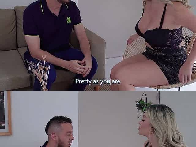 Tatiana Alvarez gives sex therapy to one of her patients to make him feel much better.