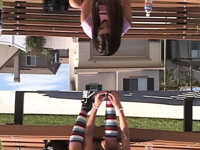 Sexy roller skating teen goes solo