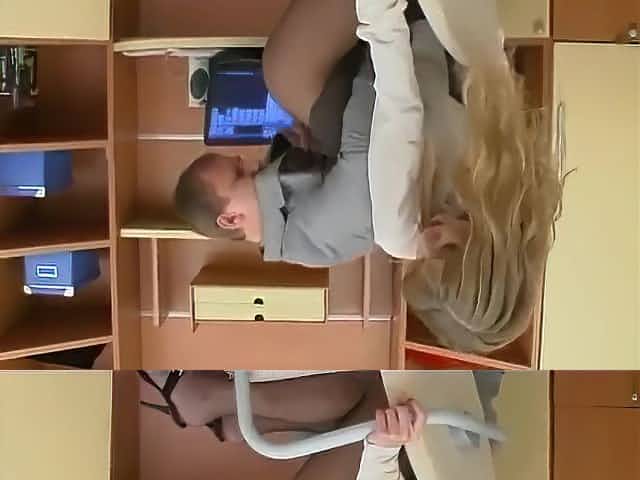 Boss and secretary in pantyhose