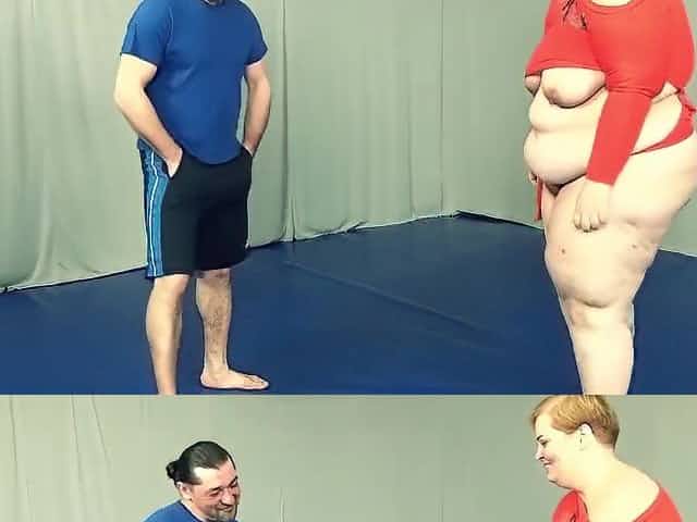 Tall Russian BBW with fat ass with cellulites gets dick down by little guy