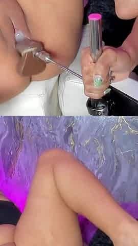 Thick Toy Stretching Her Pussy Wide