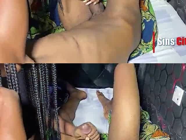Hot tiny ebony cutie receives a massive ebony penis