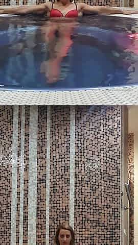 Busty amateur milf masturbates in the shower