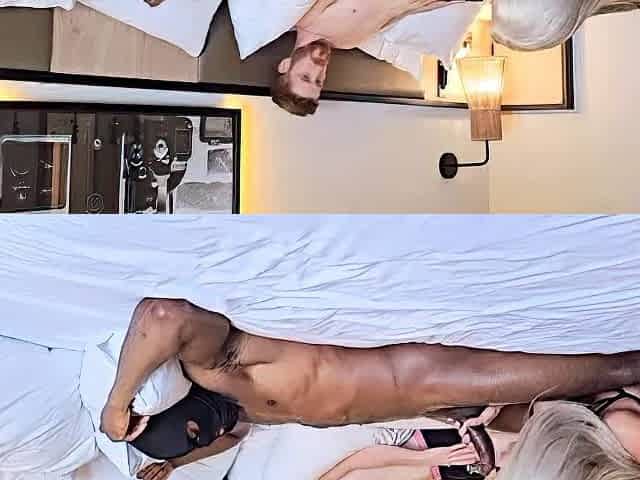 Blonde horny chicks play her big boobs