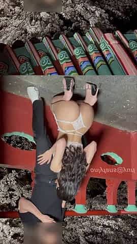 Outdoor pussy cum korean