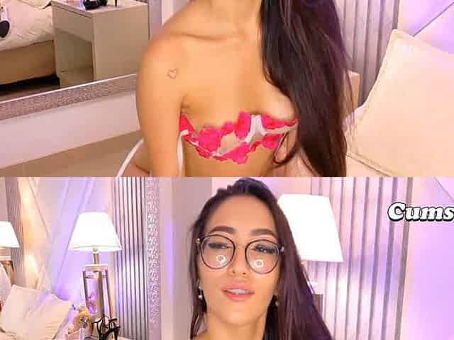 Beautiful Latina Babe with Glasses Worships Cock