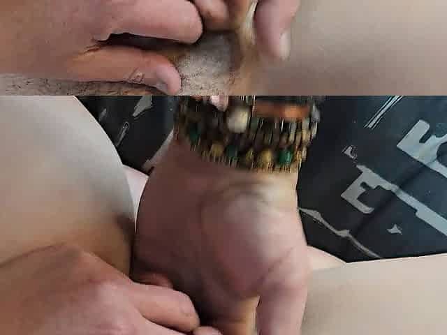 Cum on cunt close up