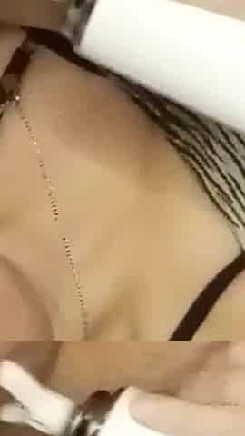 Masturbating with a Massager and Swallowing Cum