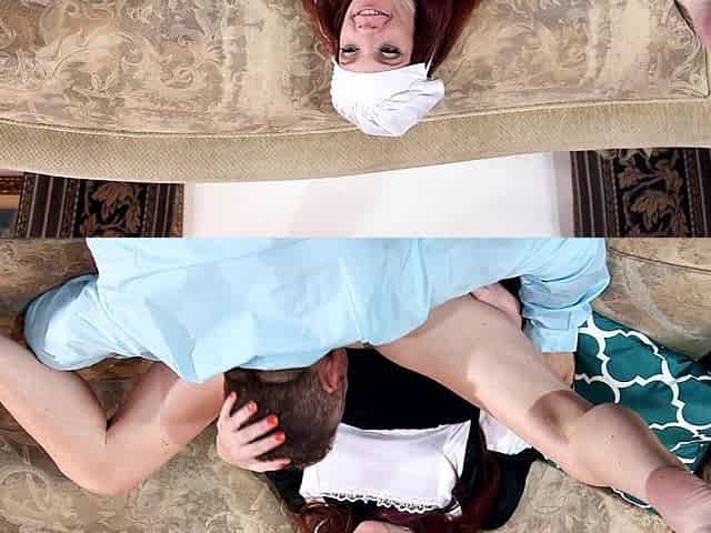 Kassondra Raine, a red-haired beauty, skillfully handles impressive endowment.