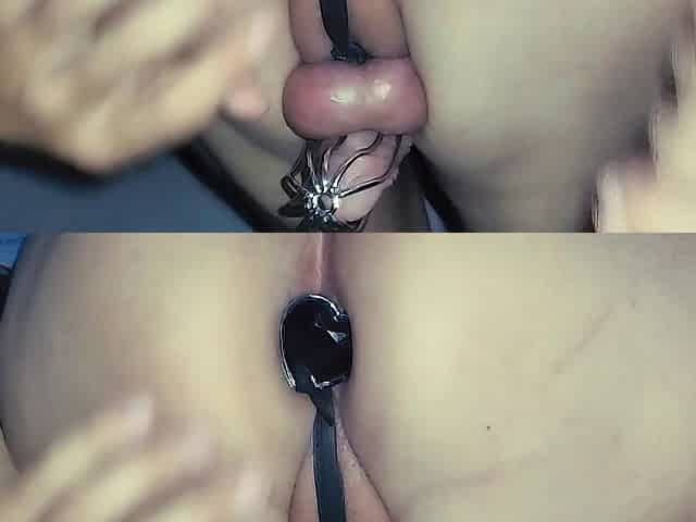 SISSY FLOOZY SHOW CONSUMMATE BUTT IN CHASTITY, PLUG ANAL